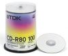 CD-R TDK        700МБ, 80 мин., 48x-52x, 100шт., Cake Box, Printable, (CD-R80PWWCBA100-V), записываемый компакт-диск