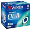 CD-R Verbatim  800МБ, 90 мин., 40x, 10шт., Jewel Case, (43428), записываемый компакт-диск