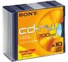 CD-RW Sony       700МБ, 80 мин., 1-4x, 10шт., Slim Case, (10CDRW700SLD-SPE), перезаписываемый компакт-диск