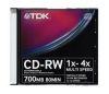 CD-RW TDK        700МБ, 80 мин., 1-4x, 5шт. Slim Case, (CD-RW700MSCA5-LC), перезаписываемый компакт-диск