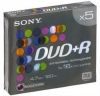 DVD+R Sony        4.7ГБ, 16x, 5шт., Slim Case, Color, (5DPR120BSLX), записываемый DVD диск