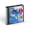DVD-R TDK        4.7ГБ, 16x, 5шт., Slim Case, (DVD-R47SCED5-L), записываемый DVD диск