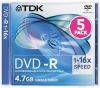 DVD-R TDK        4.7ГБ, 16x, 5шт., Jewel Case, записываемый DVD диск