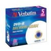 DVD-R Verbatim  4.7ГБ, 8x, 5шт., Jewel Case, Archival Grade, Printable, (43638), записываемый DVD диск