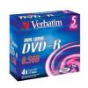 DVD-R Verbatim  8.5ГБ, 4x, 5шт., Jewel Case, Dual Layer, (43543), двухслойные, записываемый DVD диск