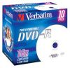 DVD-R Verbatim  4.7ГБ, 16x, 10шт., Jewel Case, (43521), Printable, матовая поверхность, записываемый DVD диск