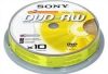 DVD-RW Sony       4.7ГБ, 2x, 10шт., Cake Box, (10DMW47ASP), перезаписываемый DVD диск