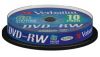 DVD-RW Verbatim  4.7ГБ, 6x, 10шт., Cake Box, (43585), перезаписываемый DVD диск