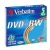 DVD-RW Verbatim  4.7ГБ, 4x, 5шт., Slim Case, Color, (43563), перезаписываемый DVD диск