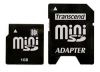 (TS1GSDM) Карта памяти Трансенд, стандарт mini SD, 1ГБ (для мобильных телефонов)