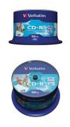 CD-R Verbatim  700МБ, 80 мин., 52x, 50шт., Bulk, Printable, (43309), записываемый компакт-диск