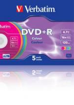 DVD+R Verbatim 4.7 Gb 16x цветные